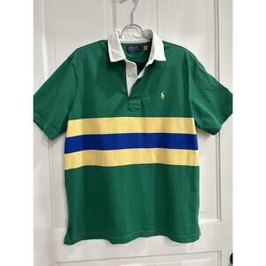 Ralph Lauren Green Shirt Blue‎ Yellow stripes Mens XL Classic Fit Blu label